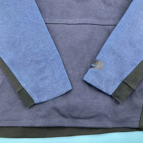 Nike Tech Fleece Men’s Half Zip Hoodie Navy Blue Kangaroo Pockets 884892-451 M - Picture 4 of 12